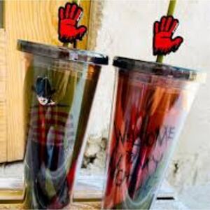Silver Buffalo Nightmare On Elm Street Welcome To My Nightmare Tumbler & Straw